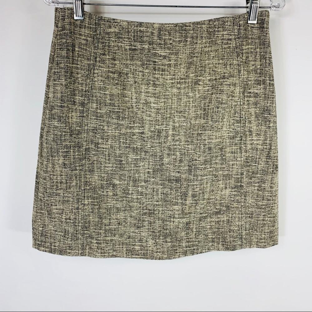 LOFT Cream Black Textured Pencil Skirt Sz 6